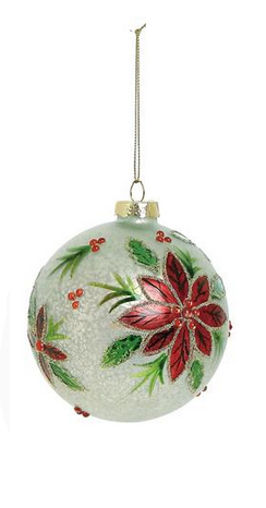 Mercury Glass Poinsettia Ornament (3-Styles)