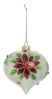 Mercury Glass Poinsettia Ornament (3-Styles)