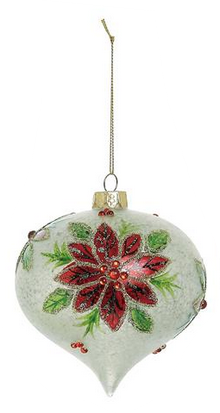 Mercury Glass Poinsettia Ornament (3-Styles)