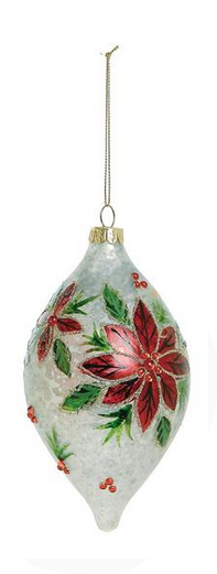 Mercury Glass Poinsettia Ornament (3-Styles)