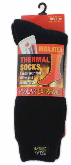 Polar Extreme Heat Men's Black  Sock (50%) OFF