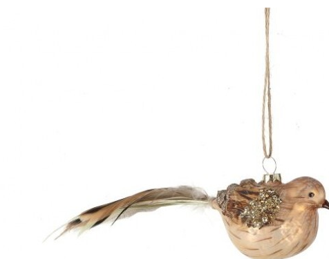 Glass Feathered Quail Ornament (2-Styles)