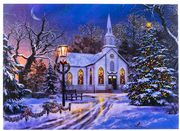 XL LED Christmas Church Canvas
