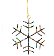 Multicolor Rhinestone Snowflake Ornament (2-Sizes)