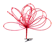 Clip on Red Beaded Loop Spray