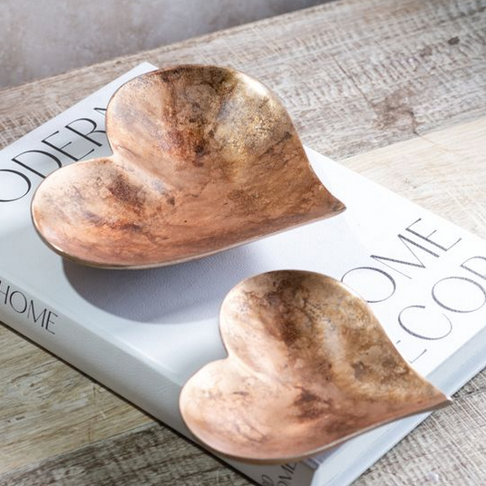 Antiqued Copper Heart Dish (2-Sizes)