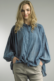 Button Down Tie Shirt by Tempo Paris (2-Colors)