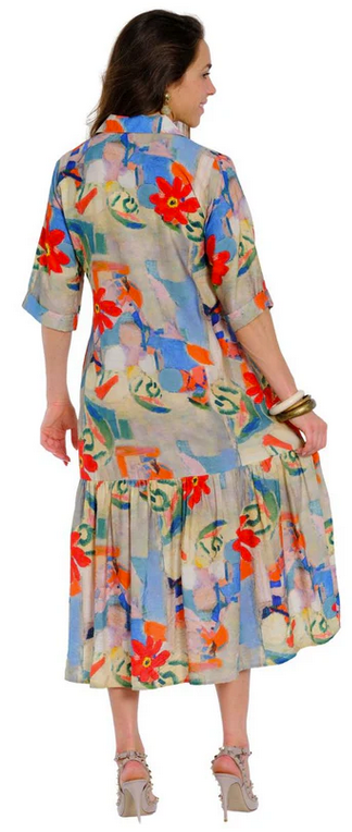 Watercolor Bouquet Long Dress By: Lior Paris