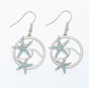 SIlver Wave w/ Starfish Earrings