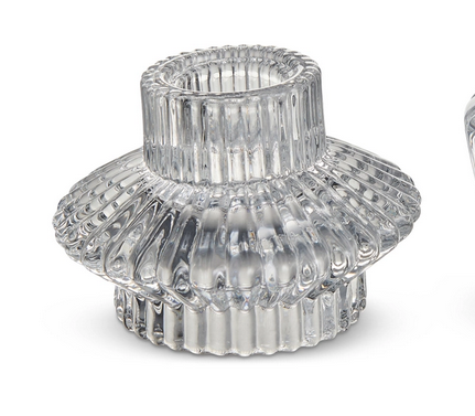 Reversible Glass 3" Vintage Candle Holder (2-Styles)