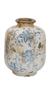 Small Blue Print Floral Vase (3-Styles)
