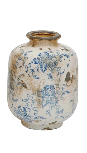 Small Blue Print Floral Vase (3-Styles)