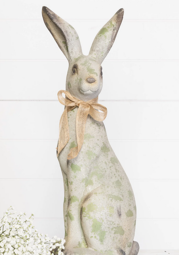 Large Aged Green Rabbit w/ Bow