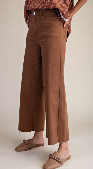 High Rise Twill Pant By: Easel (6-Colors)
