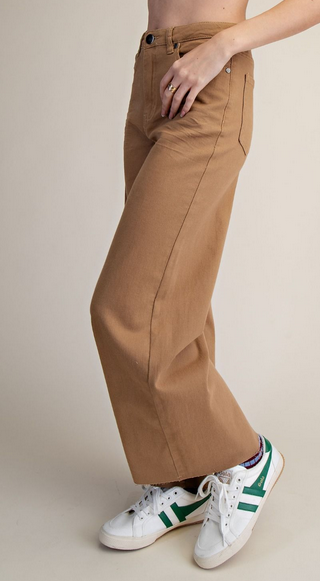 High Rise Twill Pant By: Easel (6-Colors)
