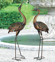 Set of 2  Large Illumine Metal Cranes