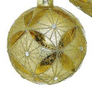 Golden Mercury Glass Patterned Ornament (3-Styles)