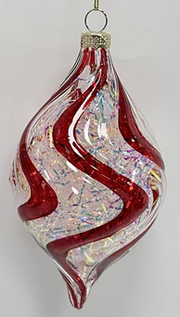 Peppermint Iridescent Swirl Ornament (2-Styles)
