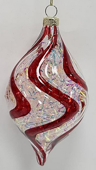 Peppermint Iridescent Swirl Ornament (2-Styles)