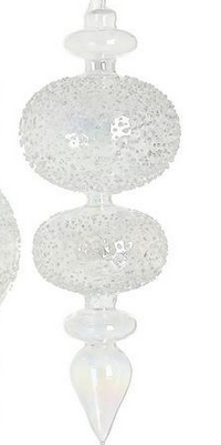 9" Iridescent Frosted Ice Finial Ornament (2-Styles)