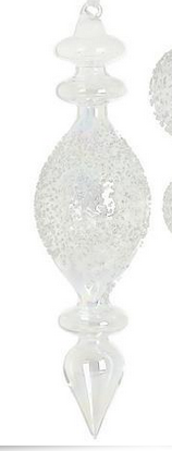 9" Iridescent Frosted Ice Finial Ornament (2-Styles)