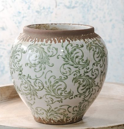 Green Chinoiserie Vase (2-Sizes)