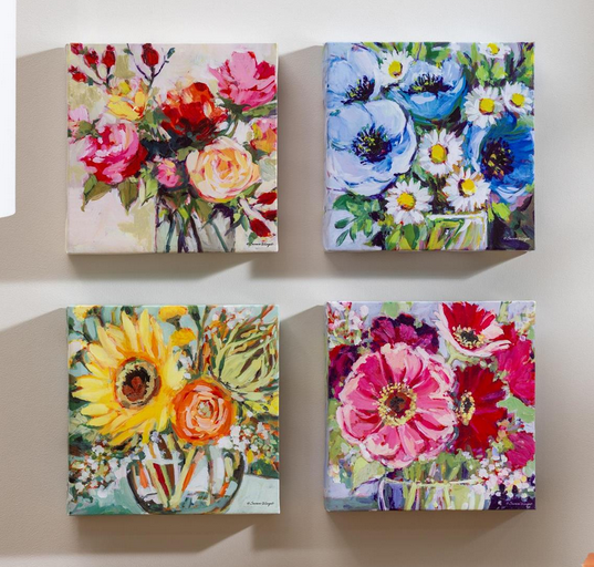Small Floral Canvas Wall Art (4-Styles)