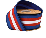 2.5" x 10 Yards Red White & Blue Stripe Wired Dupioni Ribbon