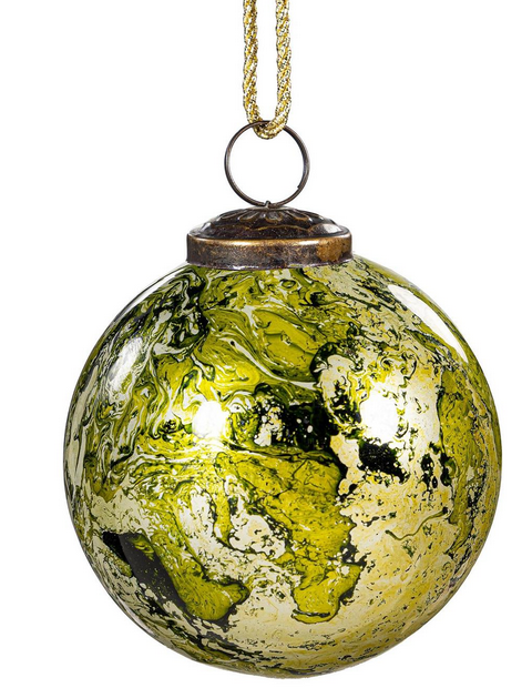 Shades of Green Glass Ornament (2-Styles)