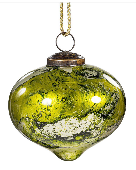 Shades of Green Glass Ornament (2-Styles)
