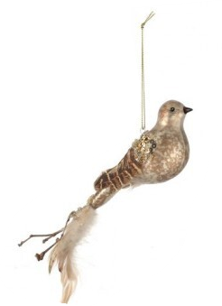 Glass Feathered Quail Ornament (2-Styles)