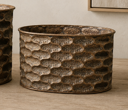Copper Finish Oval Planter