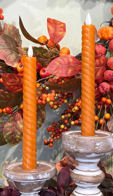 Set of 2 9" Spiral Taper Candles