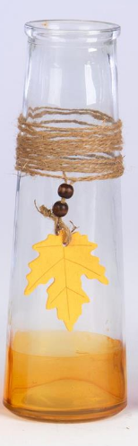 Umbree Glass Vase with Fall Leaf
