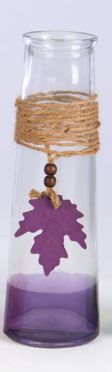 Umbree Glass Vase with Fall Leaf