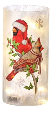 LED Frosted Glass Cardinal Cylinder