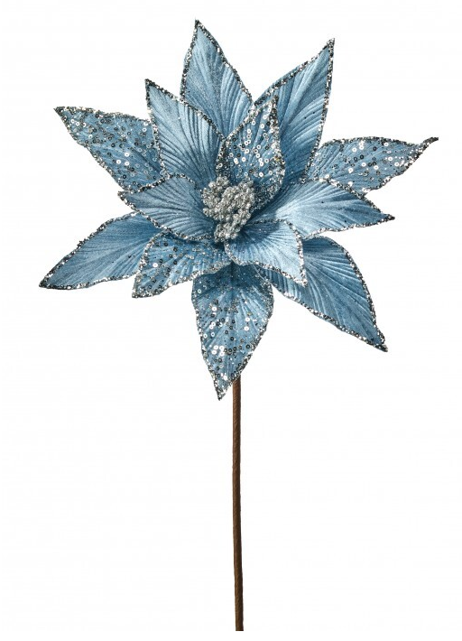 Blue Bliss Velvet Poinsettia
