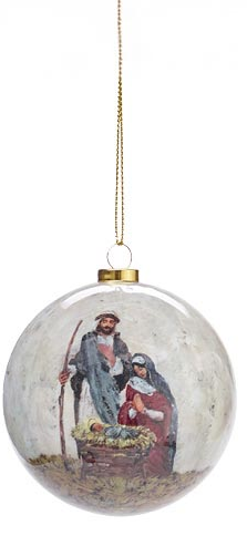 Nativity Scene Paper Mache Ornament (3-Styles)