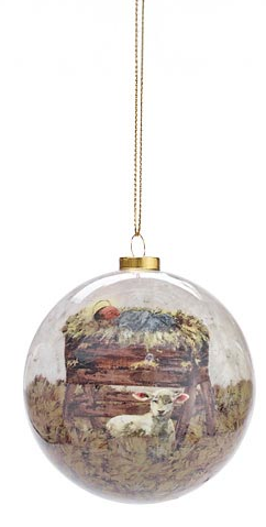 Nativity Scene Paper Mache Ornament (3-Styles)