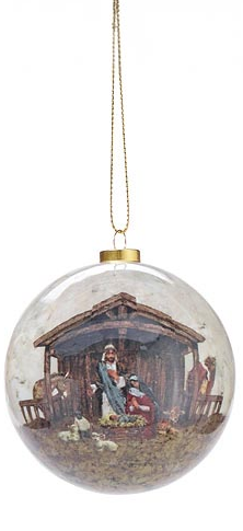 Nativity Scene Paper Mache Ornament (3-Styles)