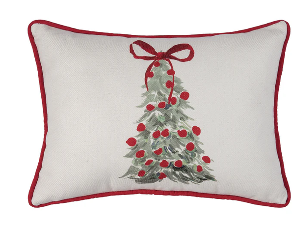 Lumbar Christmas Tree w/ Bow Pillow