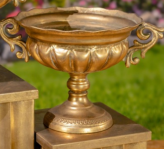 Golden Metal Frontus Urn (2-Sizes)