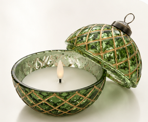 LED Glass Ornament Wax Candle (4-Colors)