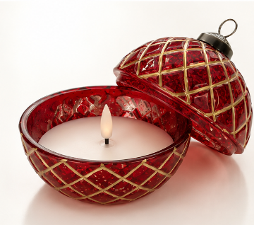 LED Glass Ornament Wax Candle (4-Colors)