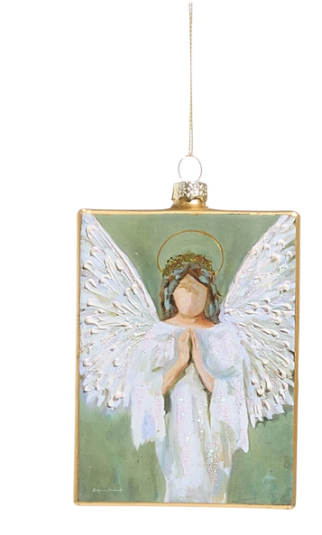 5" Glass Guardian Angel Ornament