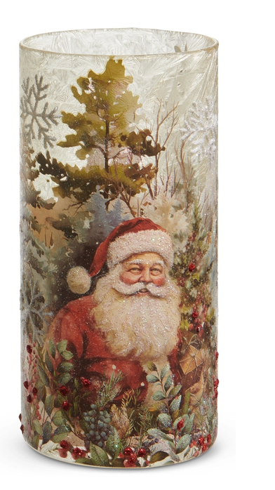 Santa in Forest Candle Holder (2-Sizes)