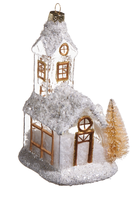 6.25" White Gold Church Ornament (2-Styles)