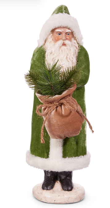 17.25" Vintage Velvet Santa (2-Colors)