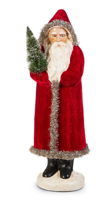 17.25" Vintage Velvet Santa (2-Colors)