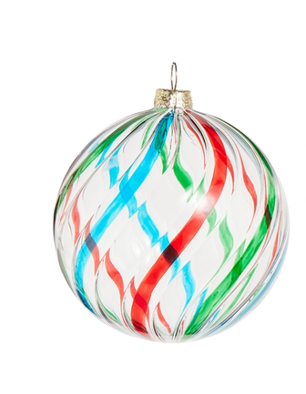 Glass Multicolor Stripe Ornament (3-Styles)